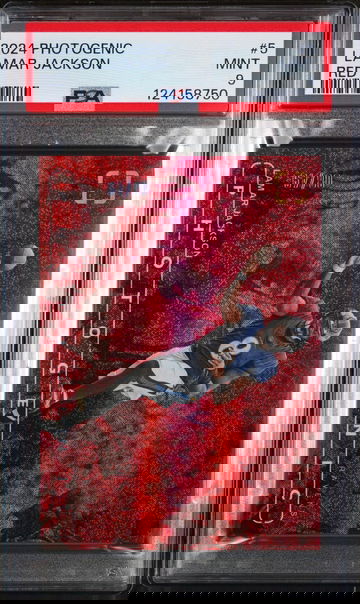 2024 Panini Photogenic Red Lamar Jackson #5 /80 PSA 9