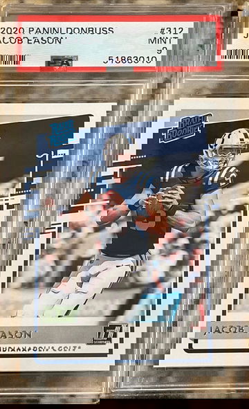 Jacob Eason - 2020 Panini Donruss #312 Rated Rookie RC Colts Mint PSA 9