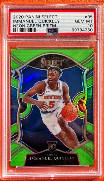 2020 Panini Select Immanuel Quickley Neon Green Prizm PSA 10