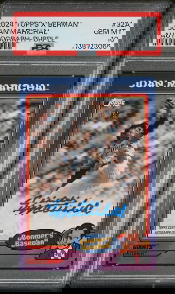 2024 Topps X Chris Berman: Boomer's Baseball Autograph-Purple Juan Marichal #32A /25 PSA 10