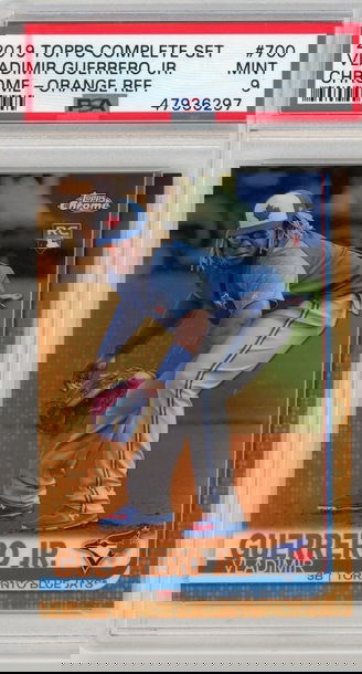 2019 Topps Chrome Vladimir Guerrero Jr Complete Set Orange Refractor 06/25 PSA 9