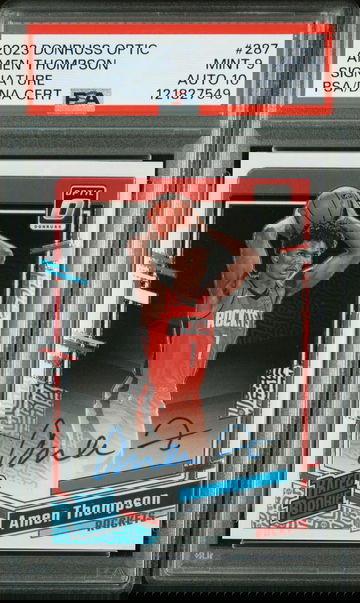 2023 Panini Donruss Optic Amen Thompson ROOKIE AUTO PSA 9/10 POP 4 Only 1 Higher