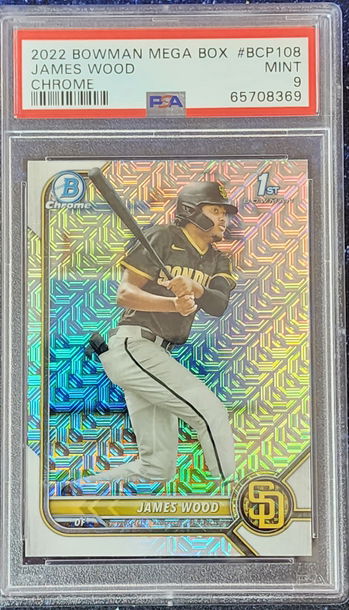 2022 Bowman Mega Box Mojo Refractor James Wood PSA Mint 9