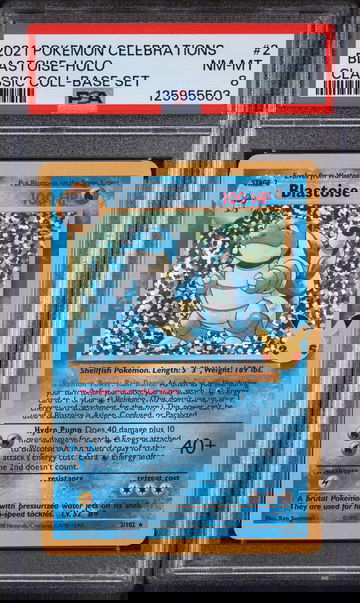 2021 Pokemon Celebrations Classic Collection Base Set Holo Blastoise #2 PSA 8