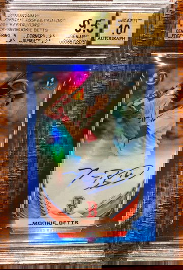 Mookie Betts 2014 Bowman Chrome Blue Refractor Auto /150 BGS 9.5/10