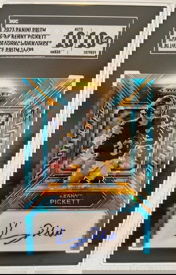 2023 Kenny Pickett Sensational Signatures Blue Ice Prizm #'d 16/99 Auto