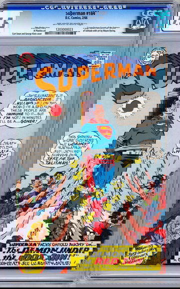 SUPERMAN #184 CGC 7.5 *JERRY SIEGEL STORY* AL PLASTINO ART CURT SWAN COVER 1966