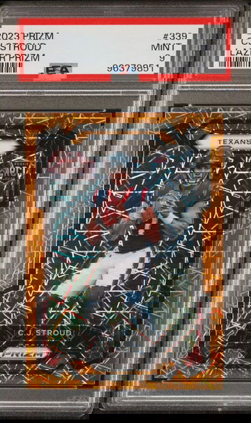 2023 CJ Stroud Panini Prizm ORANGE LAZER ROOKIE RC #339 Texans PSA 9 MINT