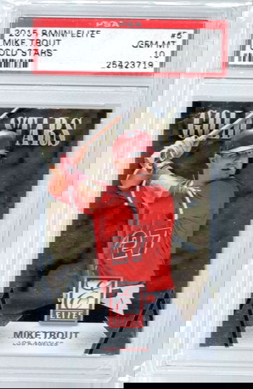 2015 PANINI ELITE GOLD STARS #5 MIKE TROUT POP 7 PSA 10 GEM MINT