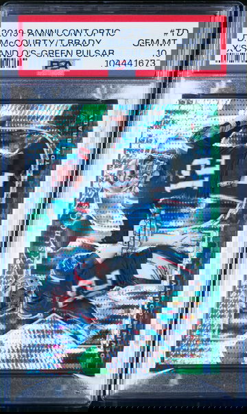 2019 /27 Contenders Optic Xs and Os Green Pulsar Devin McCourty/Tom Brady PSA 10