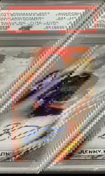 2021 Bowman’s Best Heatwave Die Cut Auto Benny Montgomery HWDC-BM /150 PSA 8