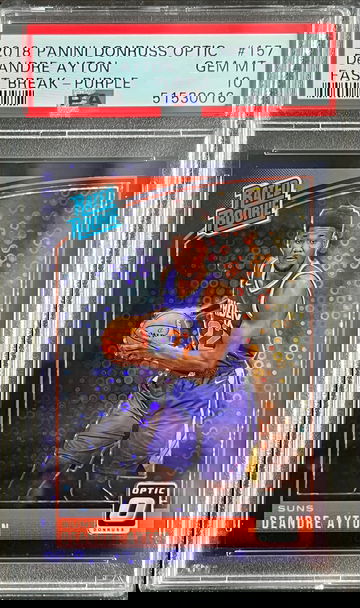 2018 Donruss Optic Fast Break Purple /95 #157 Deandre Ayton Rookie RC PSA 10 GEM MINT COLOR MATCH