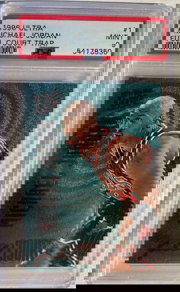 1996 FLEER ULTRA MICHAEL JORDAN FULL COURT TRAP INSERT #1 PSA 9