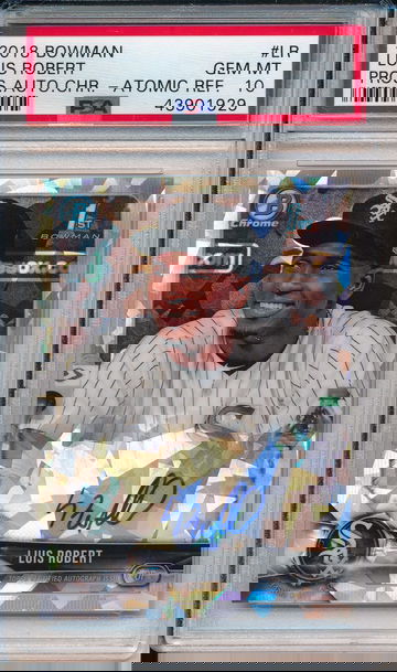 2018 Bowman Chrome Atomic Refractor Luis Robert RC AUTO 010/100 PSA 10