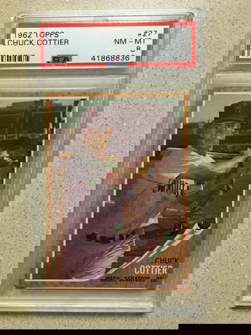 1962 Topps #27 Chuck Cottier PSA 8 NM-MT SENATORS 