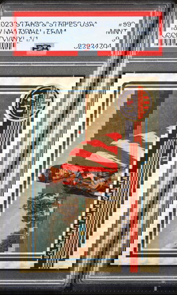 2023 Panini Stars & Stripes Gold Vinyl 18U National Team #99 1/1 PSA 9