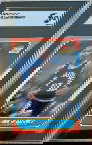 1986-87 Fleer Basketball Card #41 - Dave Greenwood - Graded SGC 5 EX - NICE 🏀