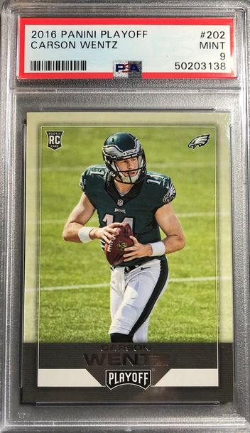 Carson Wentz 2016 Playoff Rookie PSA 9 