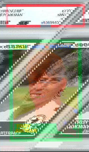 1989 SCORE TROY AIKMAN #270 DALLAS COWBOYS HOF RC PSA 9 MINT