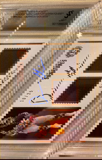 2018 Panini Encased Derrius Guice /25 AUTO RC Rookie Dual Swatch Signatures MINT BGS 9