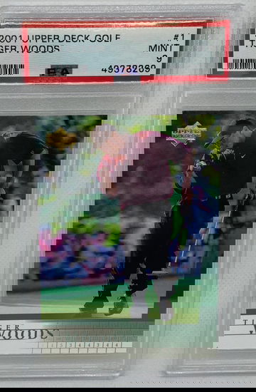 2001 Upper Deck Golf Tiger Woods #1 Rookie Card PSA 9 MINT