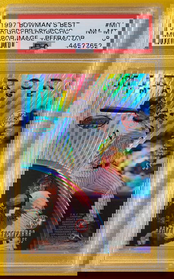 Derek Jeter / Barry Larkin / Nomar Garciaparra 1997 Bowman's Best Mirror Image Refractor #MI1 PSA 8 NM-MT