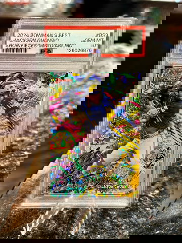 2024 Bowman’s Best JACKSON CHOURIO RC - MINI-DIAMOND PR:300~ Showpieces PSA 10