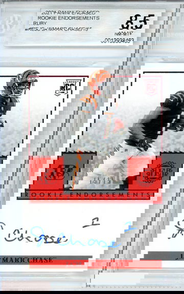 2021 PANINI ENCASED JA MARR CHASE#REJC RKE ENDRSMTS RUBY 15 OF 15 BGS 8.5 NM MT+