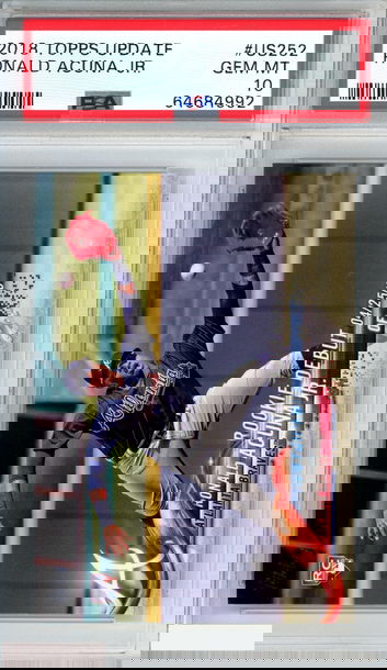 2018 TOPPS UPDATE RONALD ACUNA JR #US252 ROOKIE RC ATLANTA BRAVES PSA 10 GEM MT