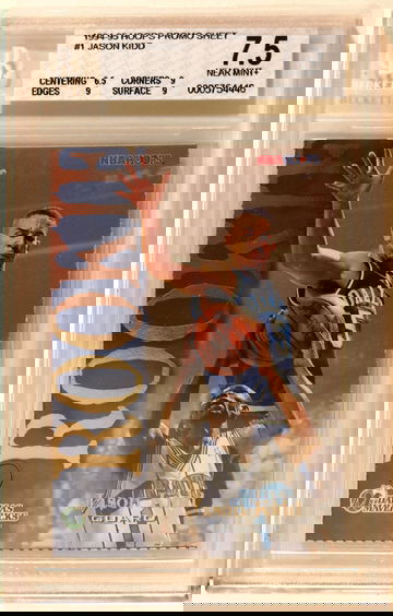 1994-95 Hoops Promo Sheet #1 Jason Kidd (ROOKIE) BGS 7.5 NEAR MINT+