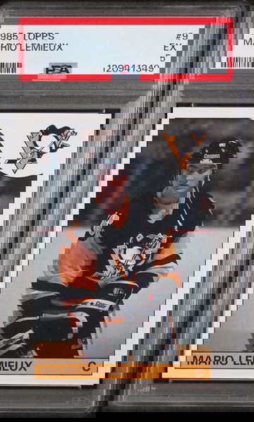 1985 Topps Mario Lemieux #9 RC PSA 5