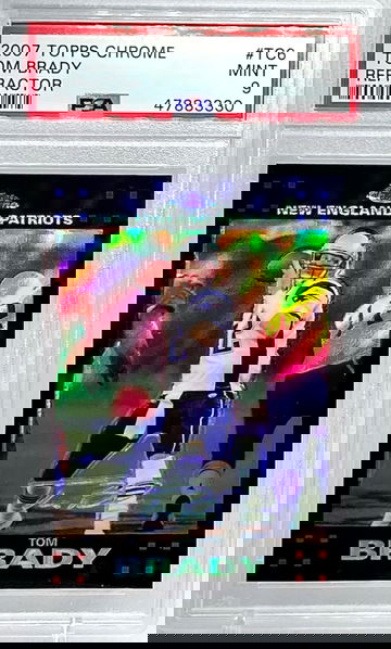 2007 Topps Chrome Tom Brady Topps Chrome Refractor PSA 9