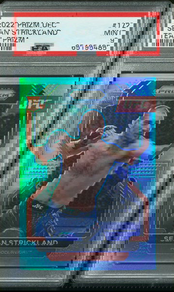 PSA 9 2022 PANINI PRIZM UFC 172 SEAN STRICKLAND TEAL PRIZM