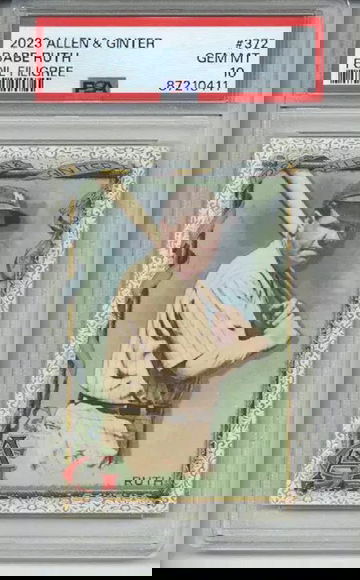 2023 TOPPS ALLEN & GINTER FOIL FILIGREE #372 BABE RUTH CARD YANKEES PSA 10