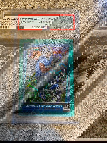 2021 Panini Donruss Optic Green Velocity Amon-Ra St. Brown PSA 10 