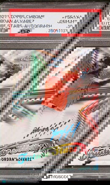 Yordan Alvarez 2021 Topps Chrome Future Stars Auto (on card) Astros  /99 PSA 10