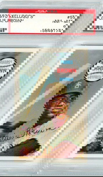 1970 Kellogg's Ollie Brown #55 PSA 8 P1300