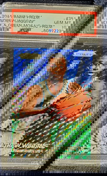 2014-15 Panini Prizm Andrew Wiggins Blue & Green Mosaic Refractor Rookie RC #251 PSA 10 Gem Mint