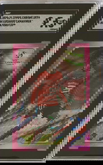 2020-21 Topps Chrome UEFA UCL EDUARDO CAMAVINGA Pink Xfractor #44 9.5 MT+