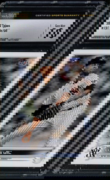 2022 Topps Series 1 Luis Gil RC #131 CSG 10 Gem Mint - New York Yankees