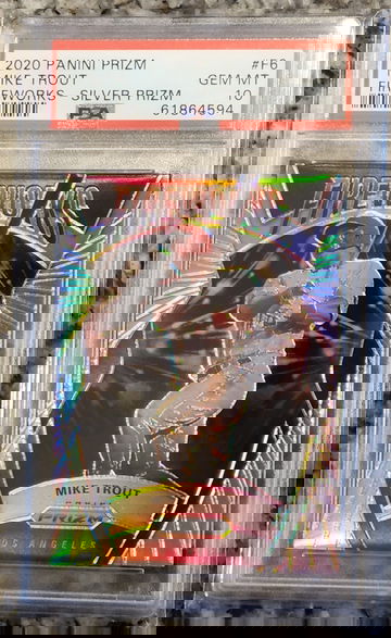 2020 Panini Prizm Mike Trout Fireworks Silver Prizm #F6 - PSA 10