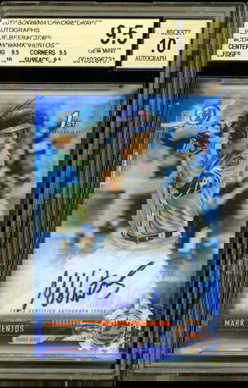 2017 Mark Vientos Bowman Chrome Blue Refractor Auto BGS 9.5