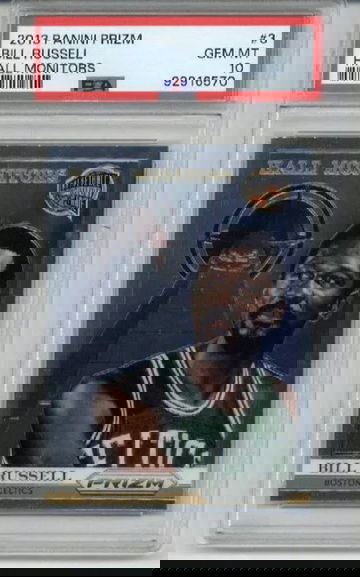 2013 PANINI PRIZM HALL MONITORS #3 BILL RUSSELL CARD CELTICS PSA 10 LOW POP
