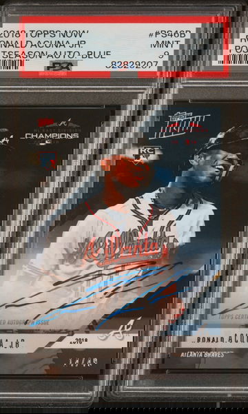 2018 Topps Now Ronald Acuna Jr. RC Postseason Auto Blue /49 PSA 9