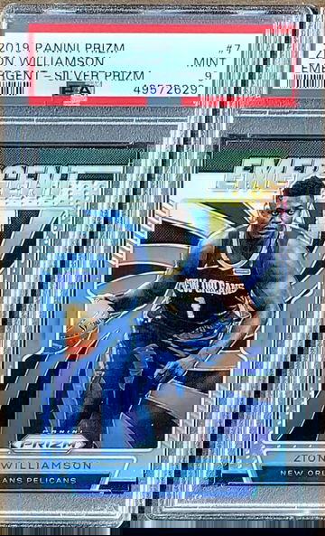 2019 ZION WILLIAMSON Panini HOLO SILVER Prizm PSA 9 Rookie RC #7 Emergent Insert