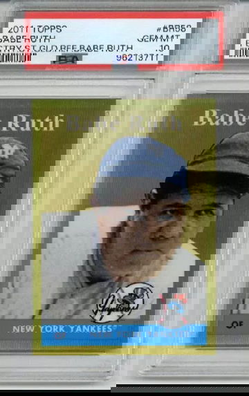 2011 TOPPS FACTORY SET GOLD REFRACTOR BABE RUTH CARD YANKEES PSA 10