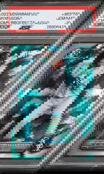 2022 Bowman Sapphire Edition Aqua Lenyn Sosa #BCP76 1st Bowman /55 PSA 10