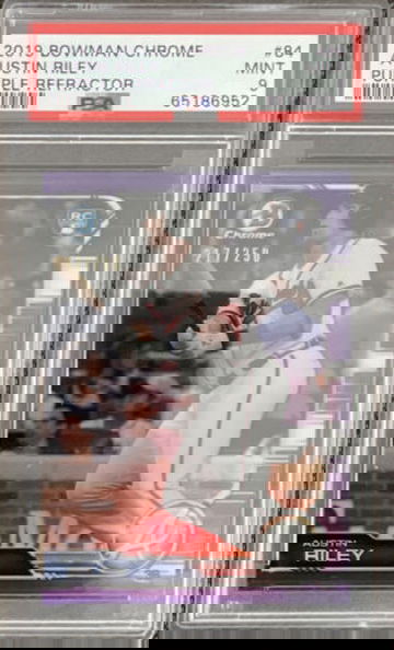 2019 Bowman Chrome Austin Riley #84 PSA 9 Rookie Purple Refractor /250