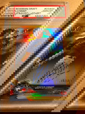 Griffin Conine 2018 Bowman Draft Gold Refractor PSA 10