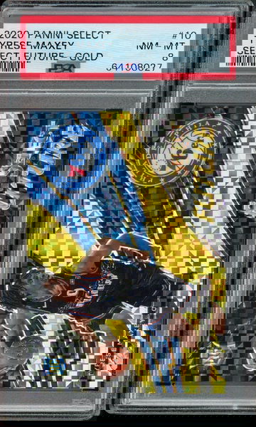 2020 PANINI SELECT RC TYRESE MAXEY SELECT FUTURE GOLD 03/10 CARD #10 PSA 8